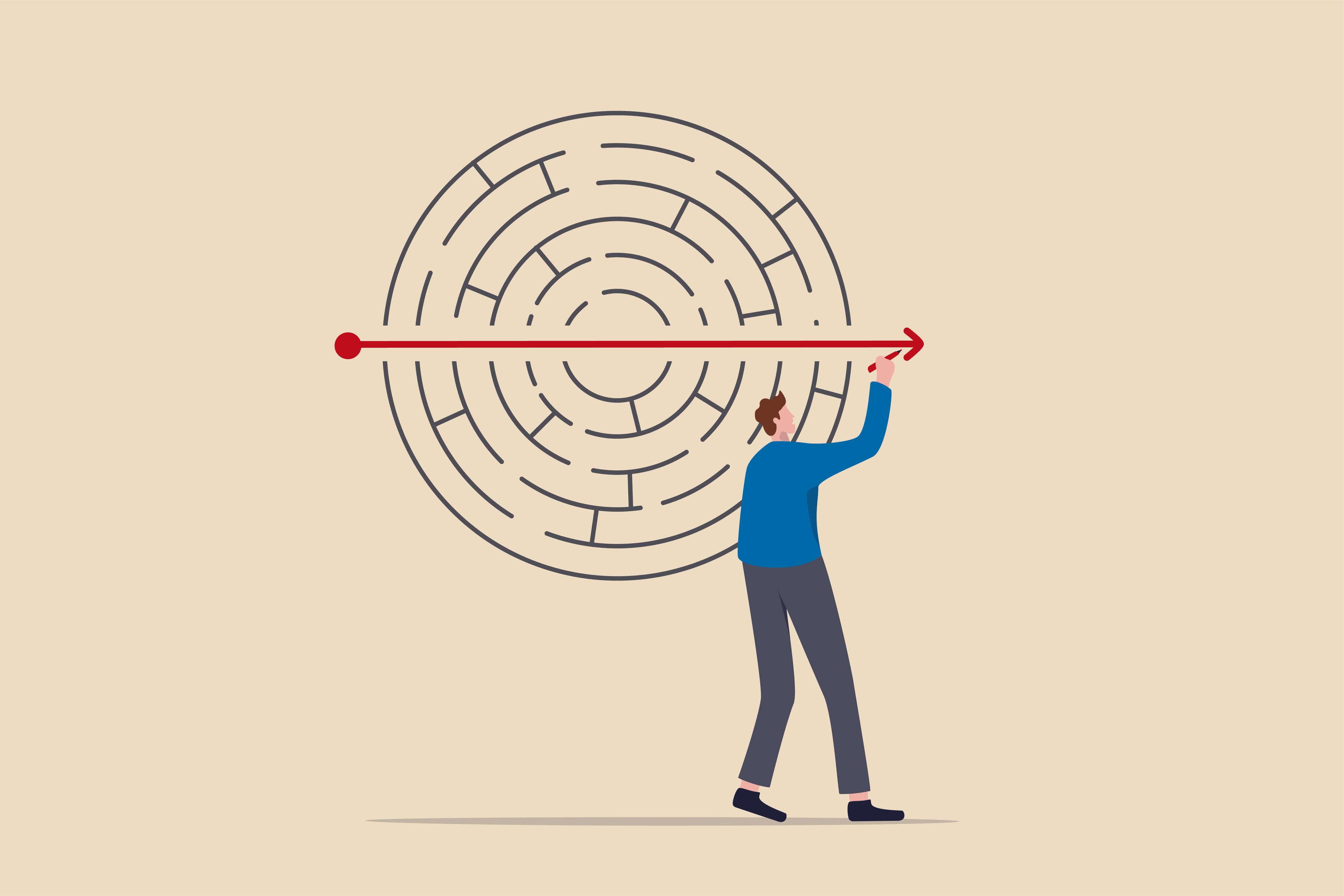 Inheritance and Taxes: Saving in Gold for Your Children's Future a man looking for a way out from the labyrinth trying to figure out gold taxes