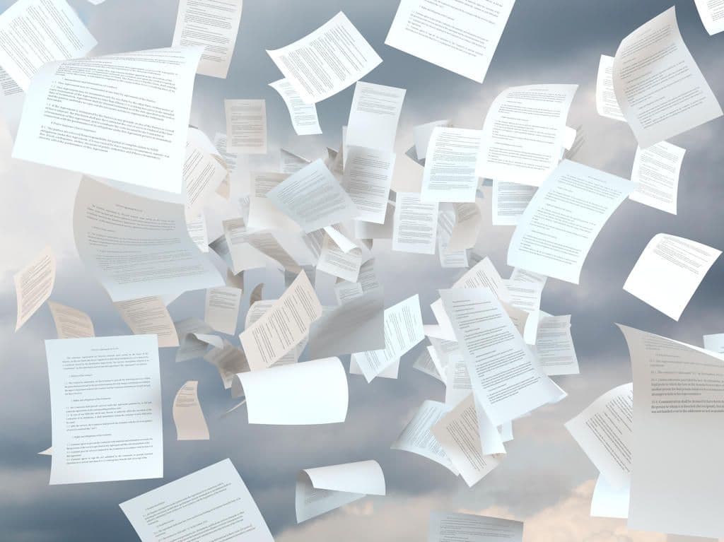 A lot of paper sheet flying A lot of paper sheet flying